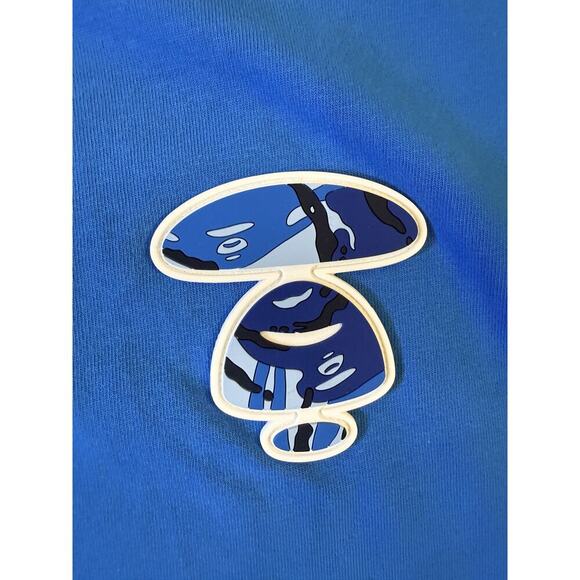 A Bathing Ape TShirt Mens Large Blue Camo Mushroom Graphic Tee Aape Streetwear - Picture 2 of 8